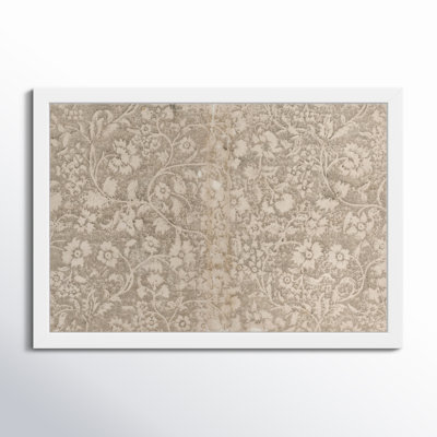 Aesthetic Beige Floral Pattern Canvas by  - Picture Frame Print