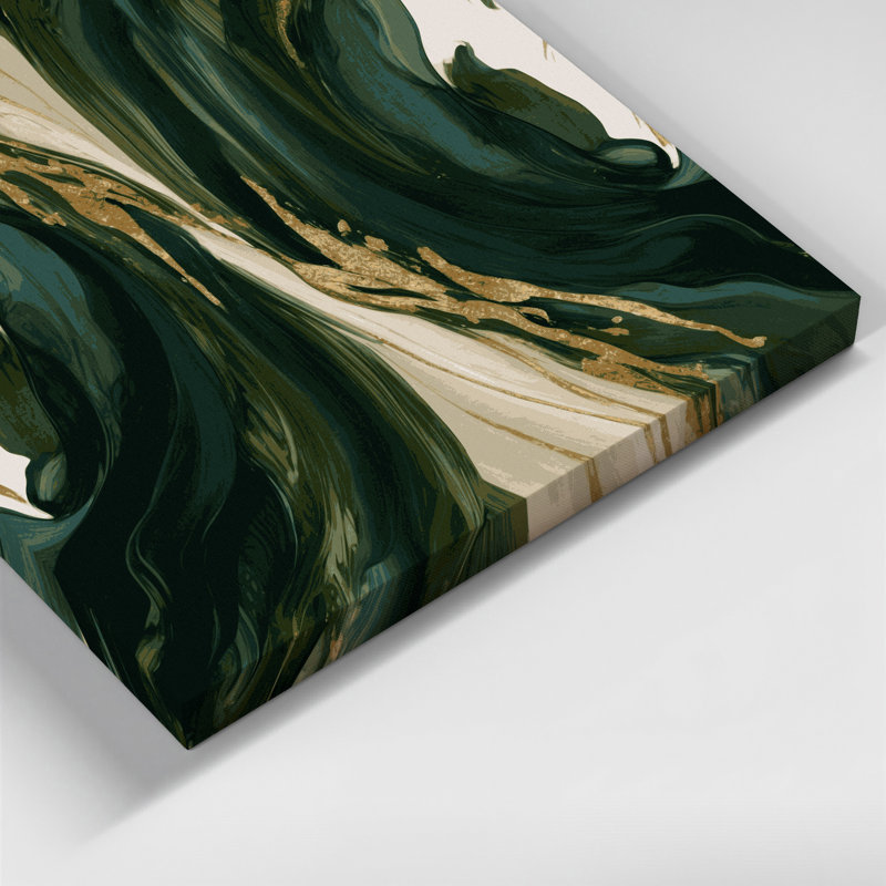 Art mural sur toile Lyrical Abstraction 91 - vert, H 16 po x l 20 po