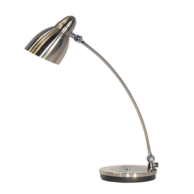 Granillo Adjustable Metal Arched Lamp, Satin Chrome