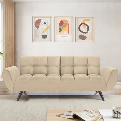 Khadesha Upholstered 74.41'' Reclining Sleeper Sofa