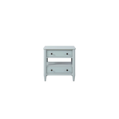 Table de chevet ouverte avec 2 tiroirs