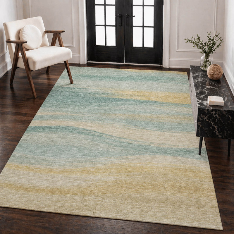 Tapis intérieur / extérieur lavable à la machine Chantille ACN2961, Teal, 9' x 12'