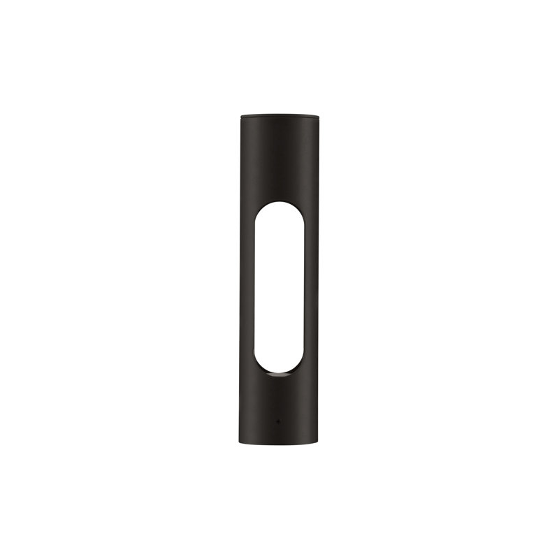 Black Integrated LED Metal Bollard Light, 36cm H x 8cm W x 8cm D