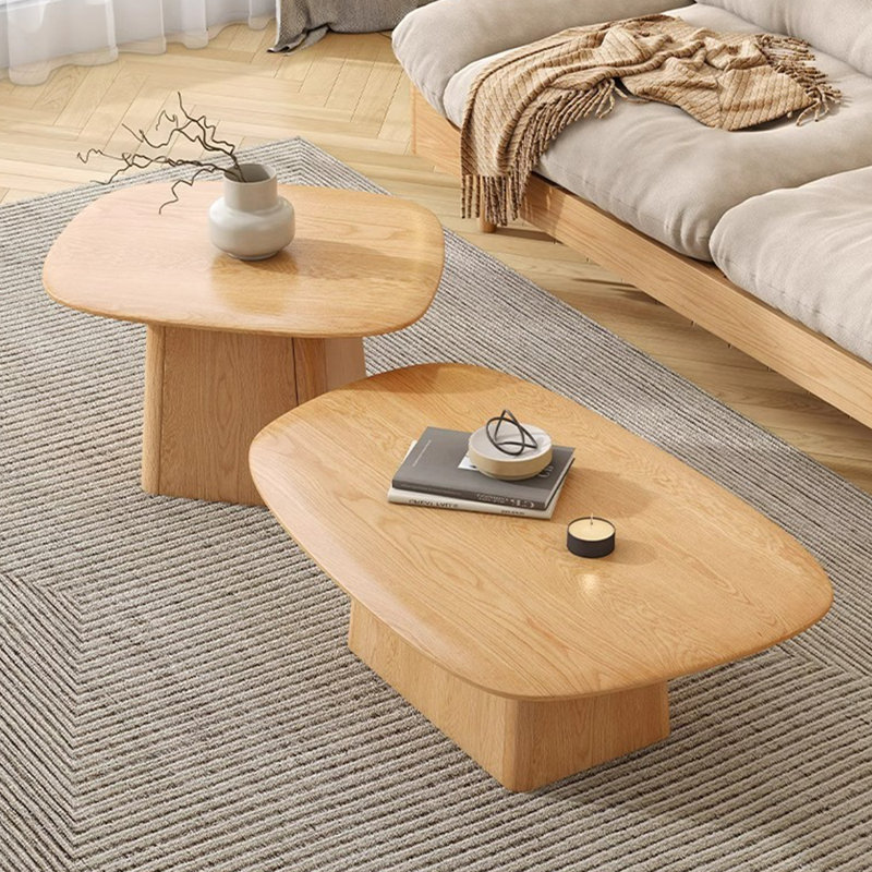 Wabi-sabi solid wood coffee table, Burlywood