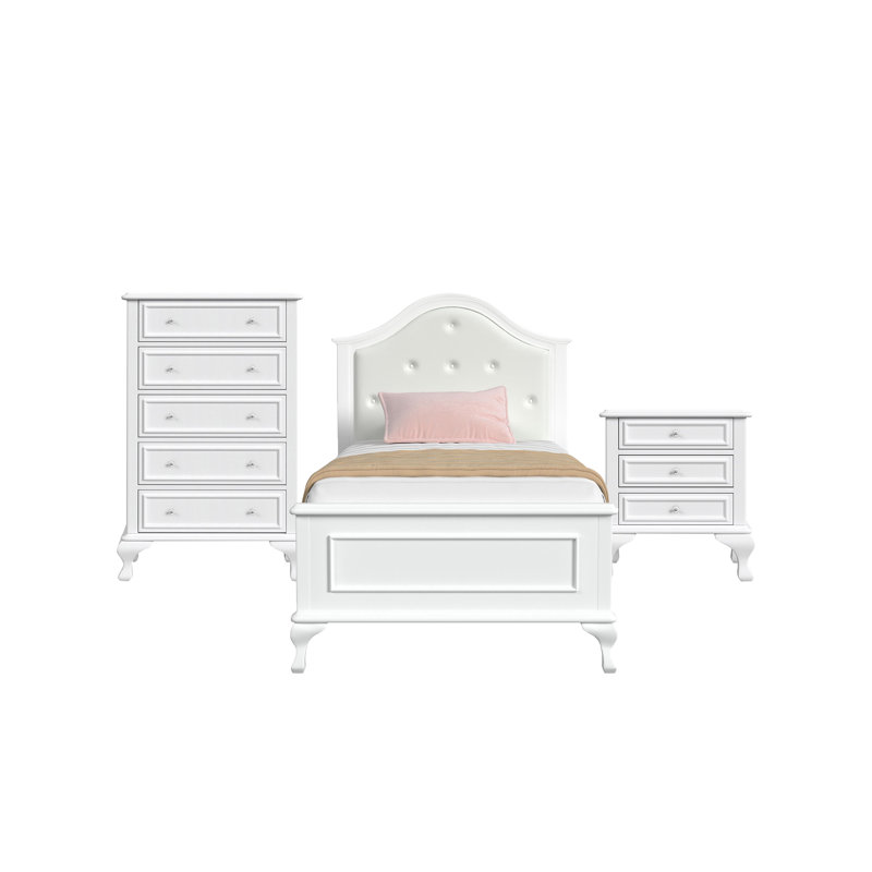 Ensemble de chambre à coucher à panneau simple 3 pièces Guimond