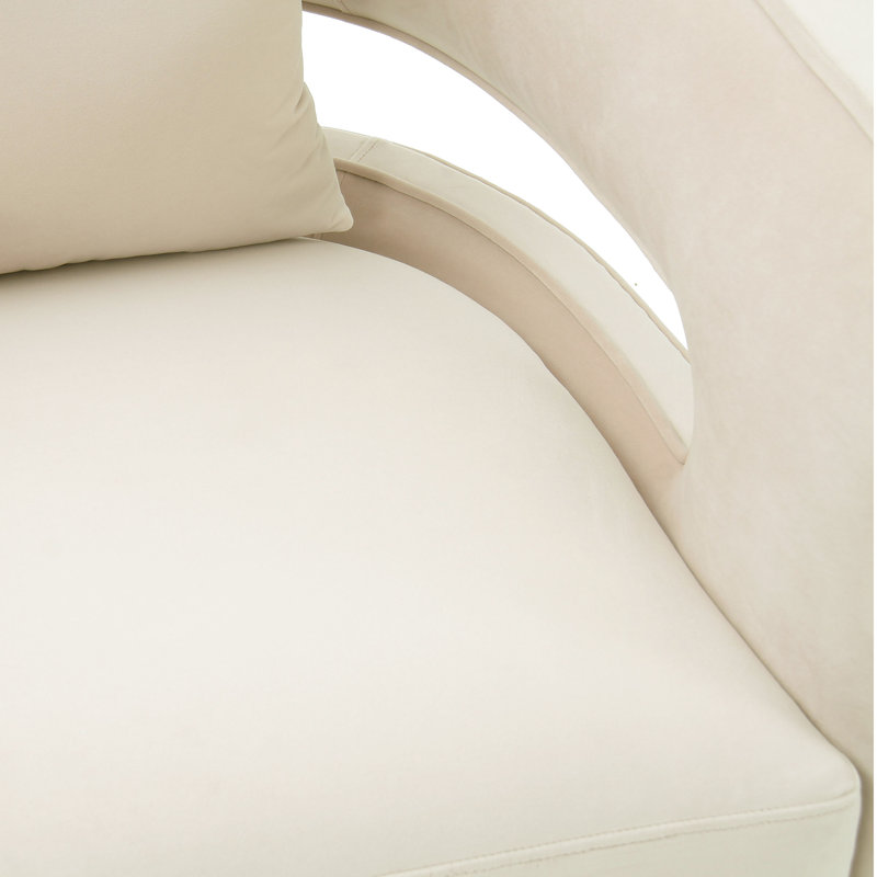Kennedy Velvet Swivel Chair, Cream