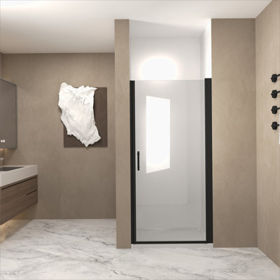 Porte de douche pivotante avec cadre en aluminium, porte de douche demi-cadre pour Bethroom
