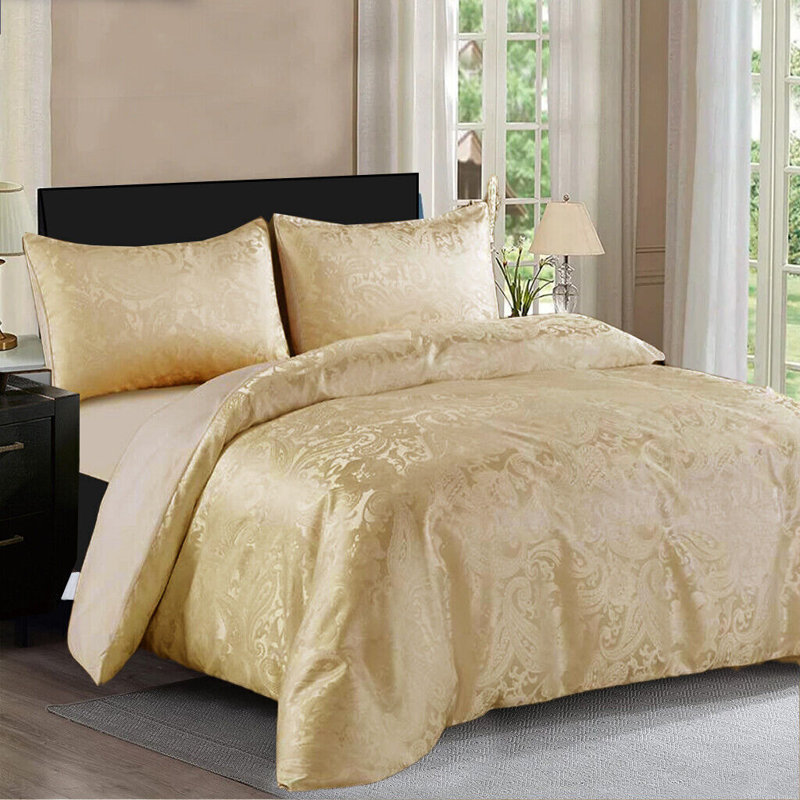 Diep Polyester Paisley Duvet Cover Set with Pillowcases Included, Kingsize - 2 Standard Pillowcases, Beige