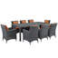 Ensemble repas d'extérieur 9 pièces Sunbrella Modway Invite-40082591