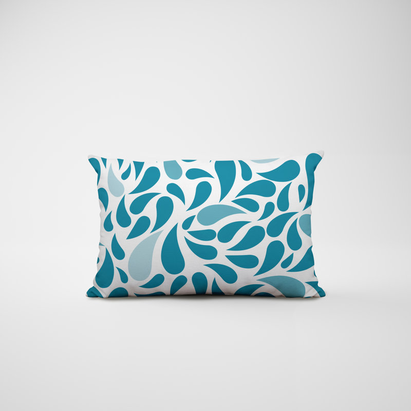 Paisley Outdoor Reversible Throw Pillow, Turquoise