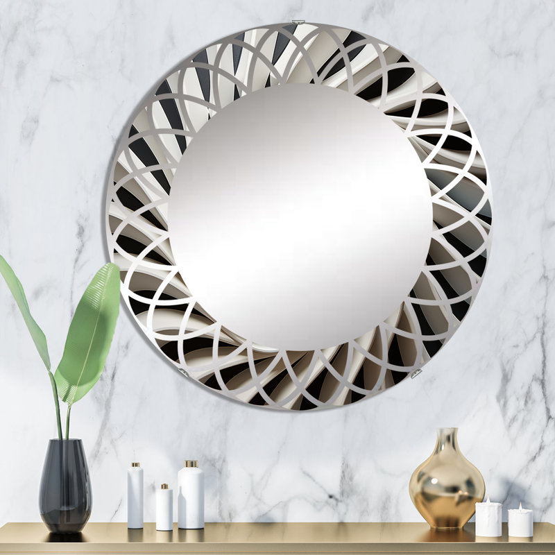 Medomak - Miroir mural moderne rond, 32 po x 32 po