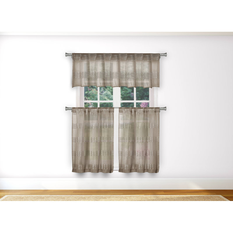Specht Geometric Tailored Kitchen Curtain, Mocha