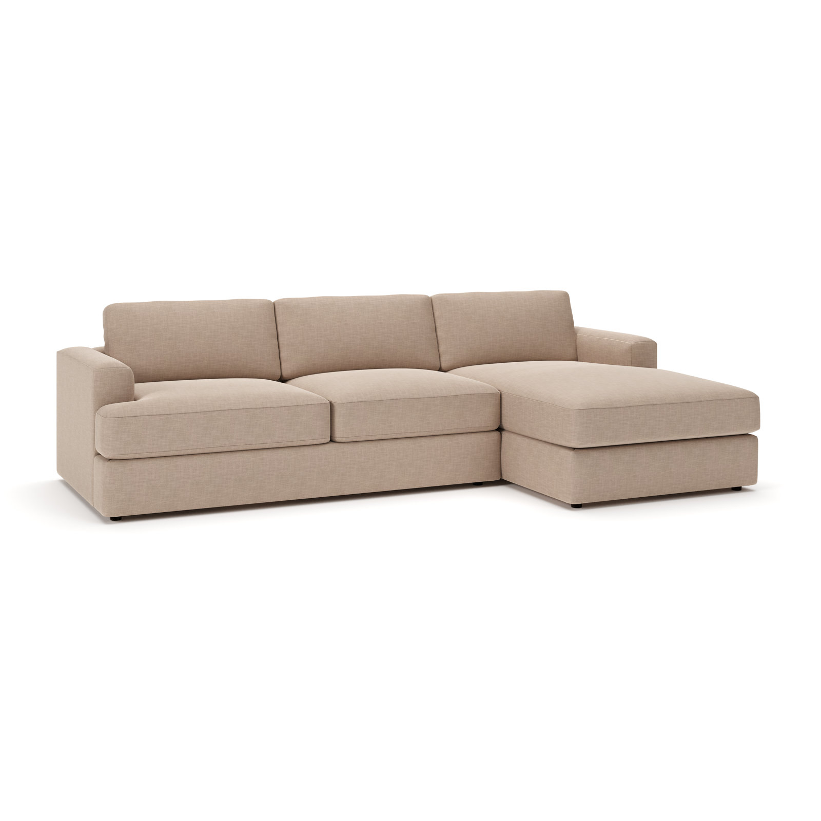 Cayden Sectional with Chaise, Conversation Linen Basketweave, Right Hand Facing