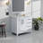 Bath Vanity with Left Offset and Carrara Marble Top-1796382140