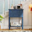 Console étroite, canapé mince avec trois tiroirs de rangement et tablette inférieure (bleu marine)-8274760