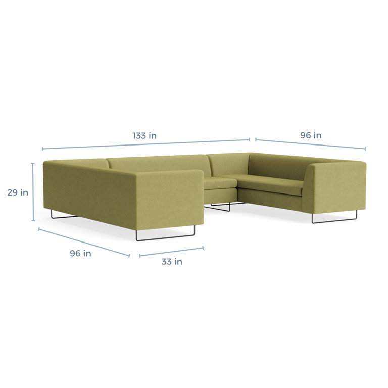 MTO - Canapé modulaire en U Bonnie & Clyde avec pieds noirs, Velours Loden