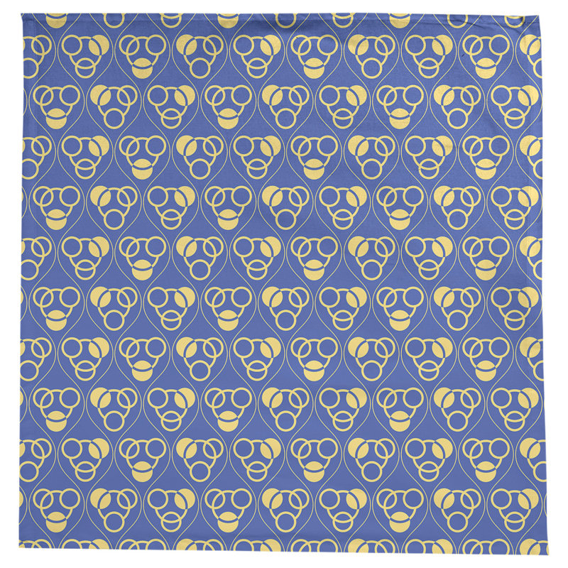Nappe classiques des cercles et des vagues, Bleu/jaune