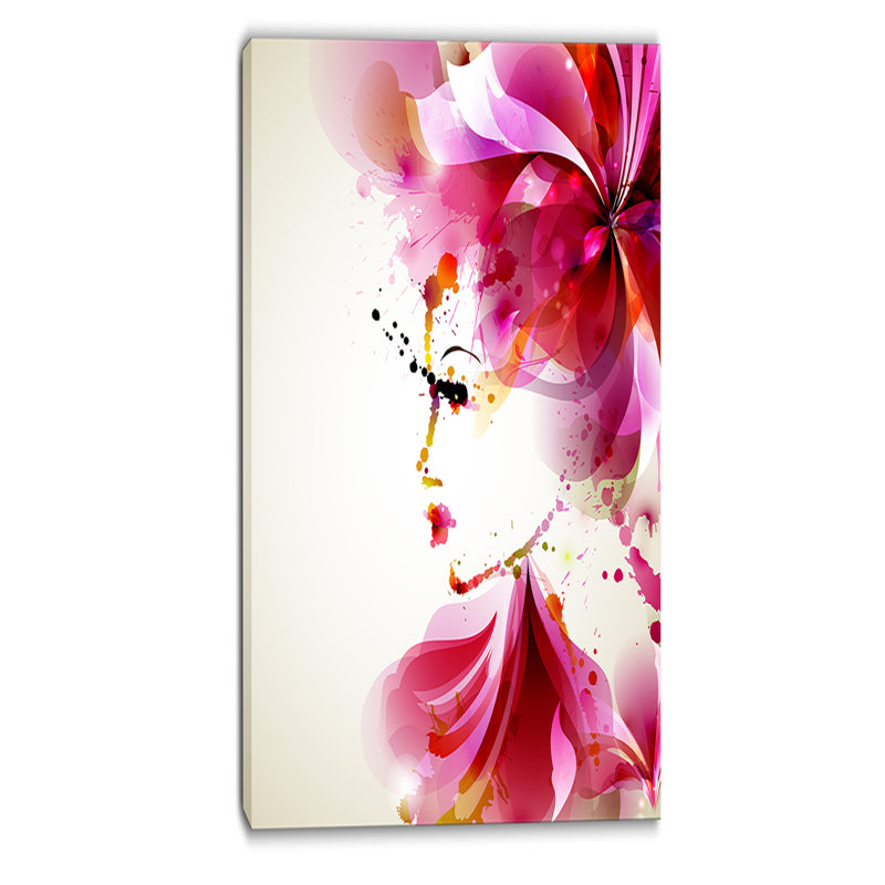 « tendance mode avec abstract cheveu digital », impression sur toile tendue, H 32 po x l 16 po