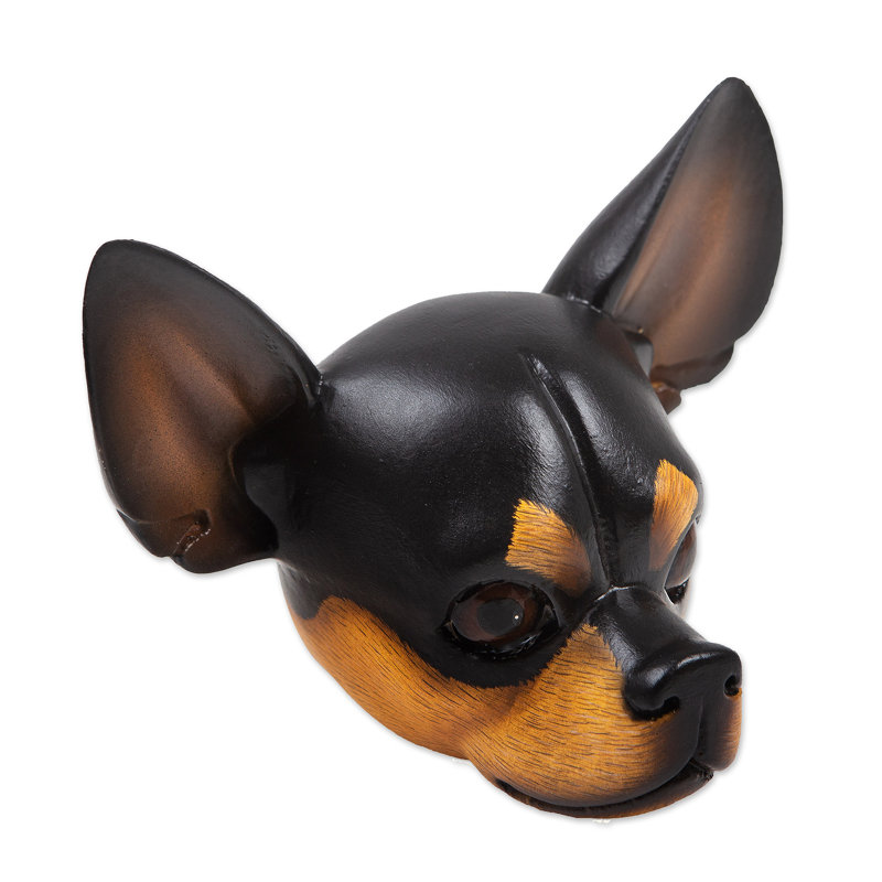 Décoration murale Masque de chihuahua noir courageux