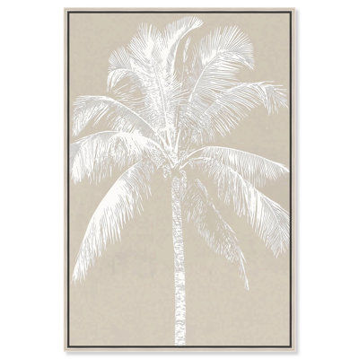 White Palm II Canvas Print Coastal Wall Art by Art Remedy, Silver Frame, 36 x 54