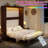 66" W Farmhouse Queen Size Murphy Bed With Led Lights & Charging Station, Hidden Foldable Wall Cabinet Bed, Walnut-199835564-199835562