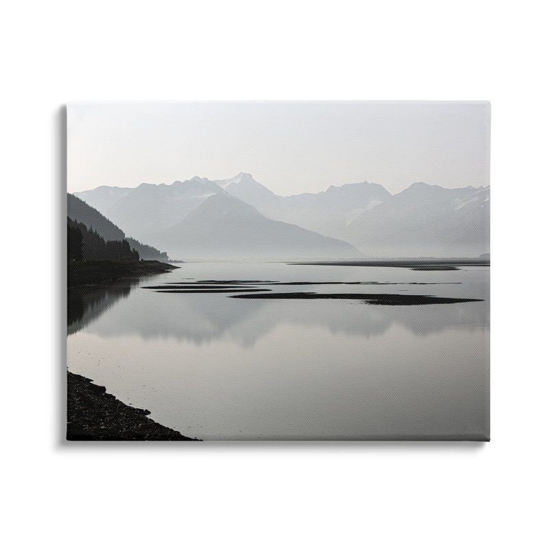 Au-396-Canvas " Grey Mountain Peaks Lake Reflection " by Danita Delimont, 16" H x 20" W x 1.5" D