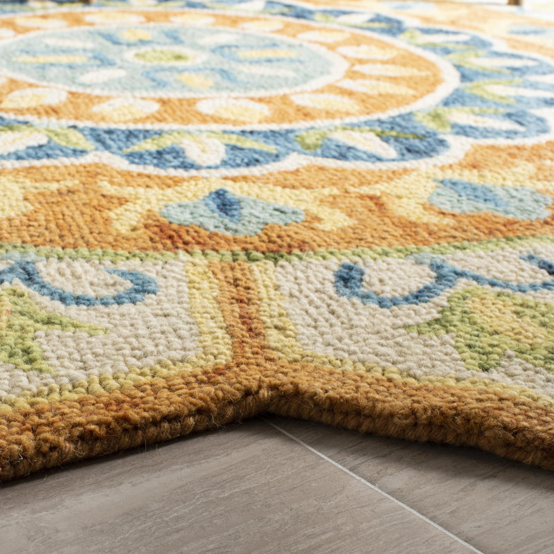 Corine Novelty Hand Tufted Wool And Cotton With Latex Oriental Rug, Round 6'