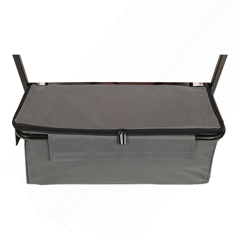 Chariot pliable et pliable avec poignée de poussée et auvent amovible, capacité de 218 kg, roues tout-terrain de 18 cm, orange
