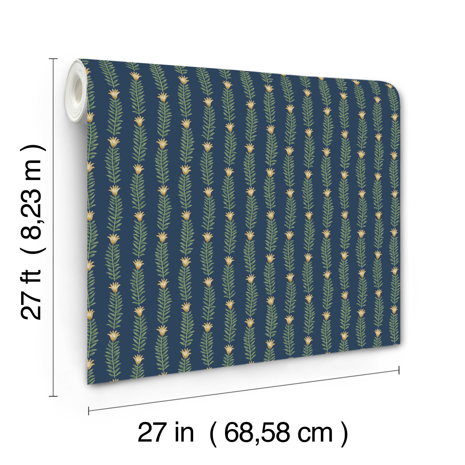 Eden Wallpaper Double Roll, Blue/Green