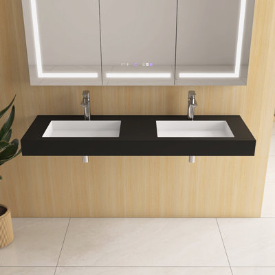 Lavabo de salle de bain mural 59 po
