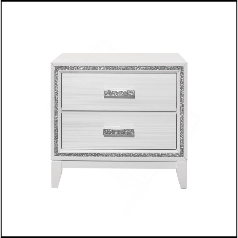 GLITTER WHITE NIGHTSTAND