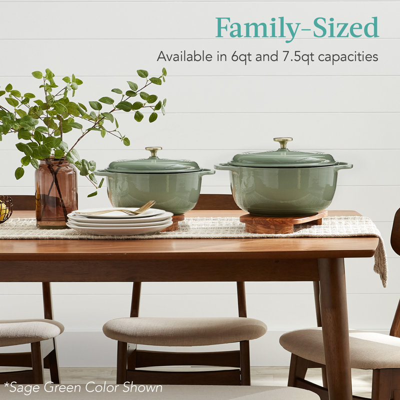 Graphite Gray 6 Quart Enameled Cast Iron Dutch Oven with Lid