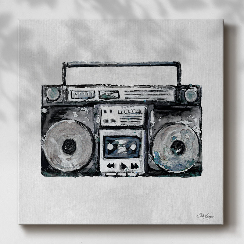 " Boombox I ", 16" H x 16" W x 1.5" D