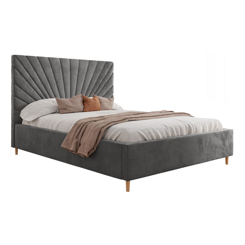 Ahu Upholstered Storage Bed, Dark Grey, 140 x 200cm