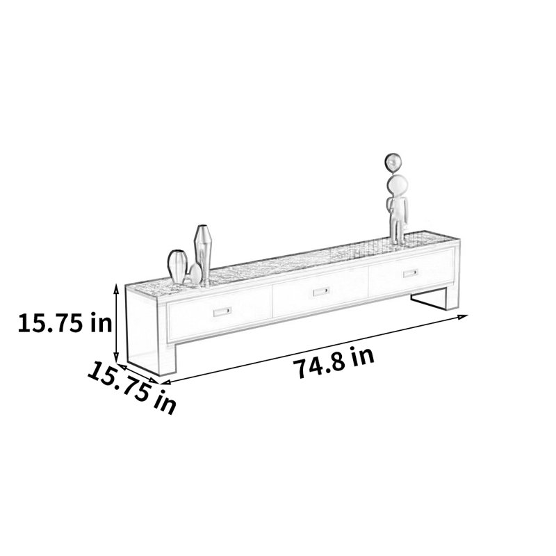 Meuble télé léger en acier inoxydable