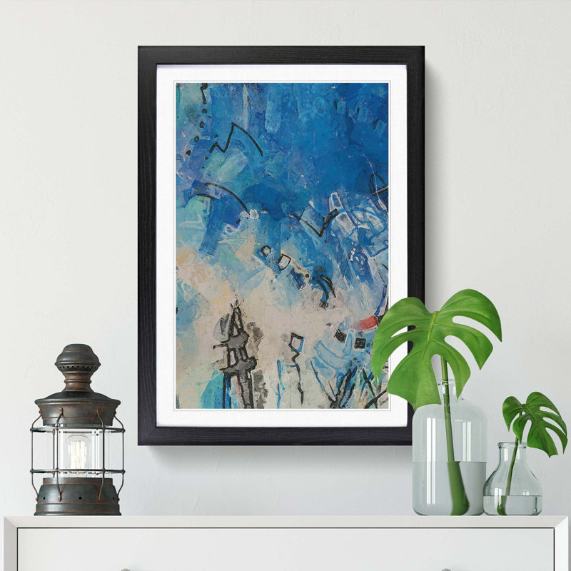 Abstract Art Painting Vol.2 - Picture Frame Painting Print, 36cm H x 27cm W x 2cm D, Black Framed