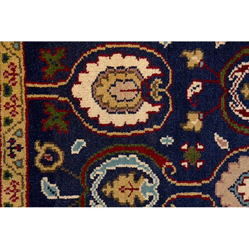 Hand-Knotted High-Quality Blue and Yellow Area Rug