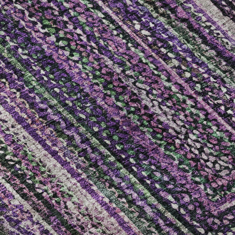 Premium Machine Washable Bucz AMF1725 Geometric Rug, Round 8'