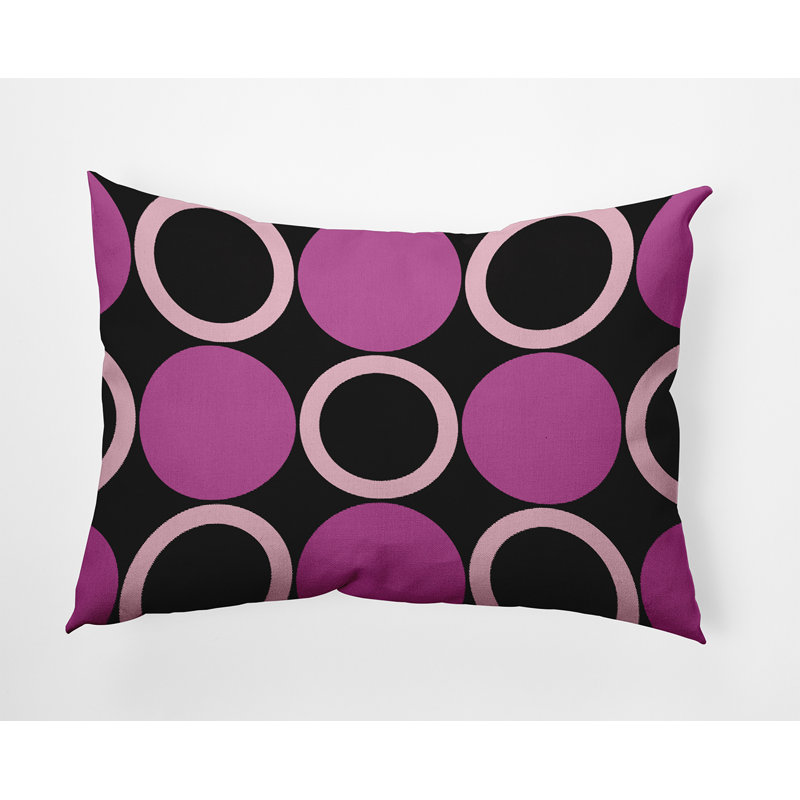 Polka Dots Outdoor Reversible Throw Pillow, Orchid