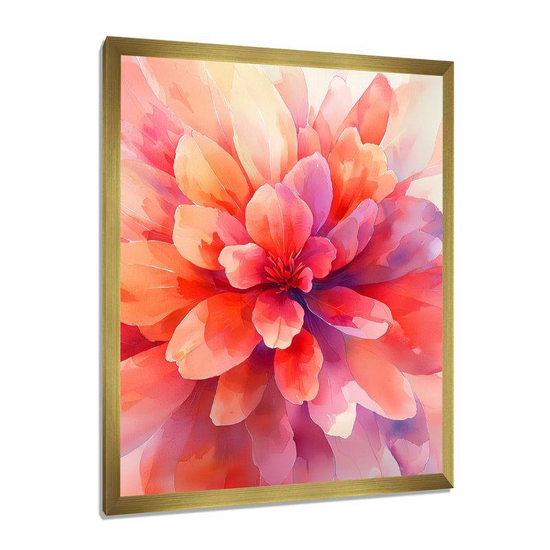 Chandler - Floral Wall Art Prints, H 32 po x l 16 po, Reproduction encadrée d'une seule photo, Doré