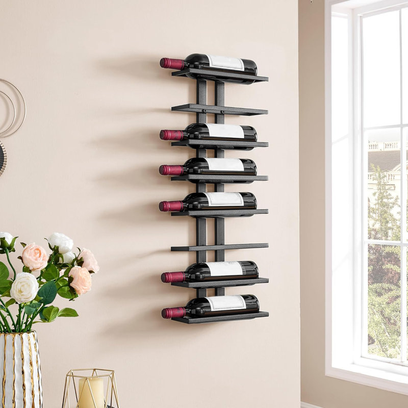 8 Bottle Wine Bottle Rack Black