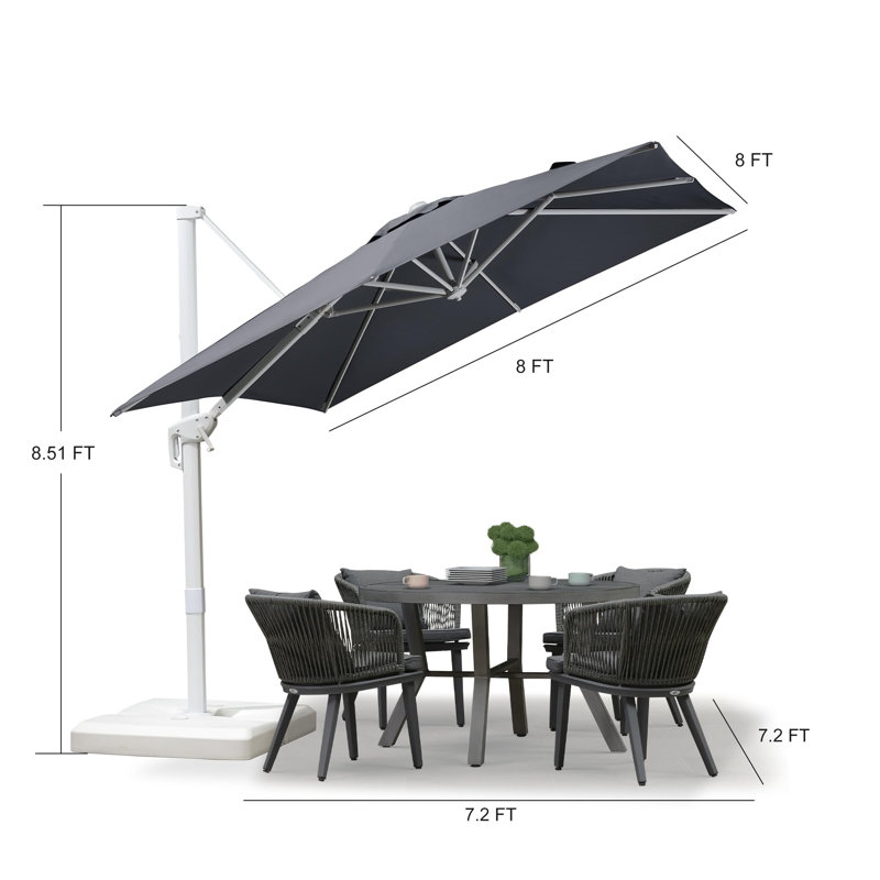 243cm Cantilever Parasol, Light Grey