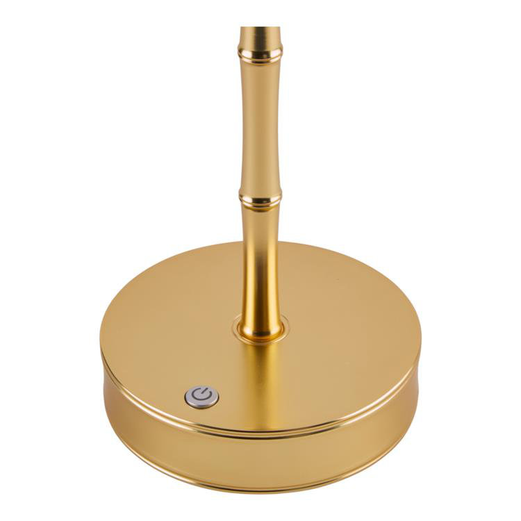 Bamboo Lamp Base, Matt Gold, 9.84" H x 6.3" W x 6.3" D
