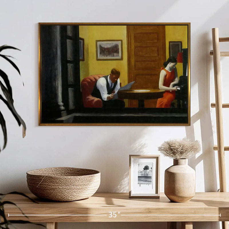 Chambre à New York, 31 po x 21 po, Cadre flottant doré