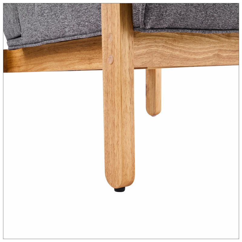 Chaise d'appoint avec structure en bois robuste, Dark Grey,Natural