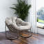 Chaise berçante confortable et spacieuse pour le jardin ou le salon - Coussin beige moelleux