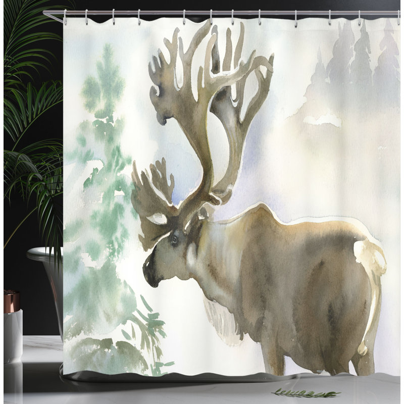 Rideau de douche simple Moose, H 70 po x l 69 po