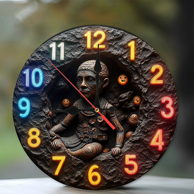 Décoration murale horloge néon