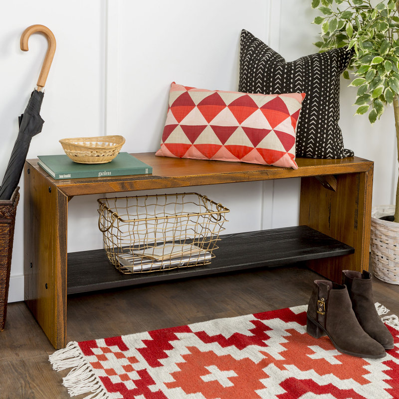 Earby Upholstered Storage Bench, Amber