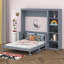 Lit escamotable avec bureau, lit escamotable mural en bois avec bureau, cadre de lit mural peu encombrant avec tablettes de rangement-83938725-83938722